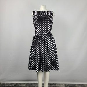 Black Polka Dot Fit & Flare Dress Size M